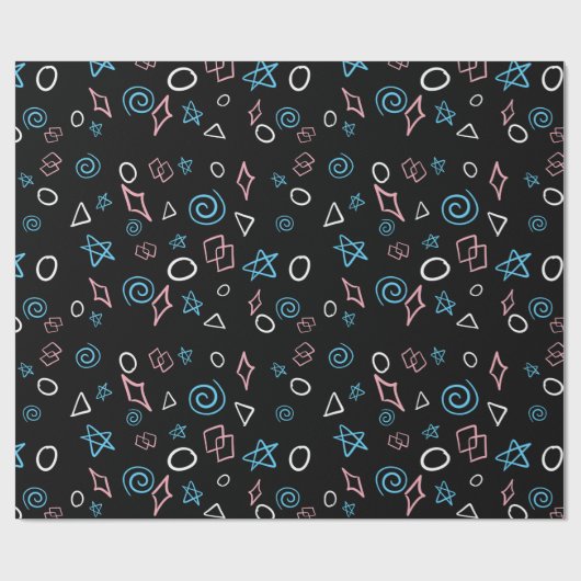 Leuk herhalend patroon in de transvlag kleuren! cadeaupapier (Vlak)