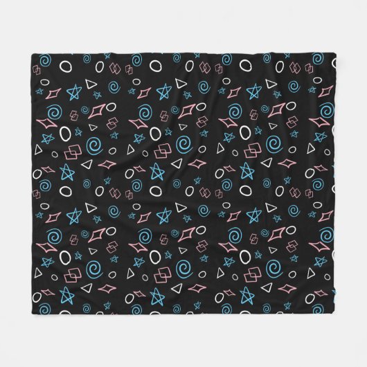 Leuk herhalend patroon in de transvlag kleuren! fleece deken (Voorkant (Horizontaal))