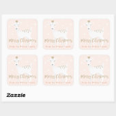 Leuk hert | Roze gepersonaliseerd Kerst sticker (Vel)