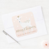 Leuk hert | Roze gepersonaliseerd Kerst sticker (Envelop)