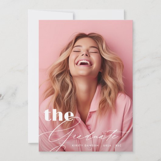 Leuk het AFSTUDEREN script twee foto AFSTUDEREN Aankondiging (Voorkant)