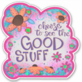 Leuk Het Goede Spul Meisje Roze Inspirivity Sticke Sticker (Voorkant)