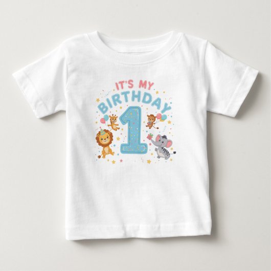 Leuk “Het is mijn 1e verjaardag” Graphic T-shirt (Voorkant)