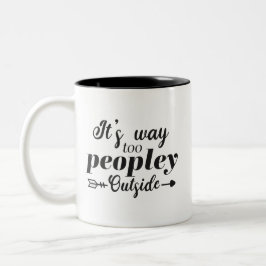 Leuk Het Is Te Druk Buiten Typografie Tweekleurige Koffiemok