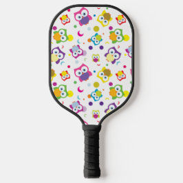Leuk hete uil hand getekend patroon ontwerp pickleball paddle