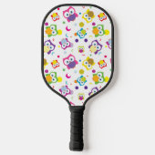 Leuk hete uil hand getekend patroon ontwerp pickleball paddle (Achterkant)