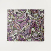 Leuk Hip Paarse Violet Zwart Mozaïek Kunstpatroon Wandkleed (Voorkant (horizontaal))