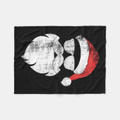 Leuk hipster kerstman gezicht met Petten baard en Fleece Deken (Voorkant (Horizontaal))