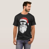 Leuk hipster kerstman gezicht met Petten baard en  T-shirt (Voorkant volledig)