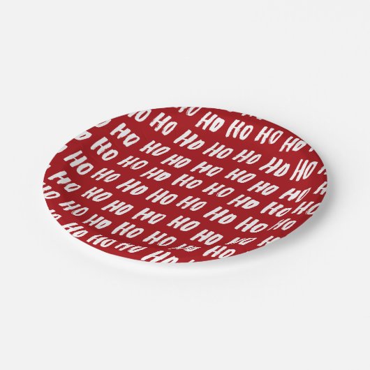 Leuk Ho Ho Ho Tekst Rood Vakantie Patroon Kerstmis Papieren Bordje (Gekanteld)