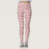 Leuk Ho Ho Ho Tekst Vakantie Patroon Kerstmis Leggings (Voorkant)