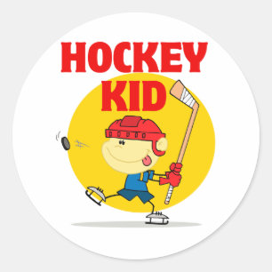 leuk hockey kind cartoon ronde sticker
