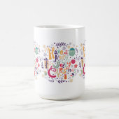 Leuk Holly Jolly Retro Kerstmis Tekst Ontwerp Mok (Center)