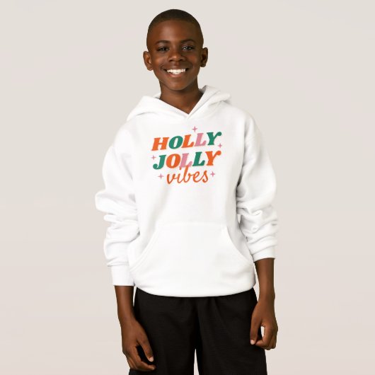 Leuk Holly Jolly Vibes kerstontwerp (Voorkant volledig)