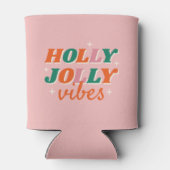 Leuk Holly Jolly Vibes kerstontwerp Blikjeskoeler (Achterkant)
