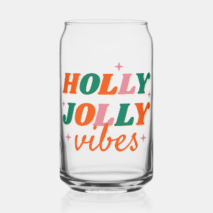Leuk Holly Jolly Vibes kerstontwerp Blikvorm Glas