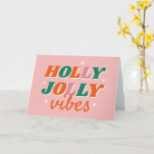 Leuk Holly Jolly Vibes kerstontwerp Kaart (Gele Bloem)