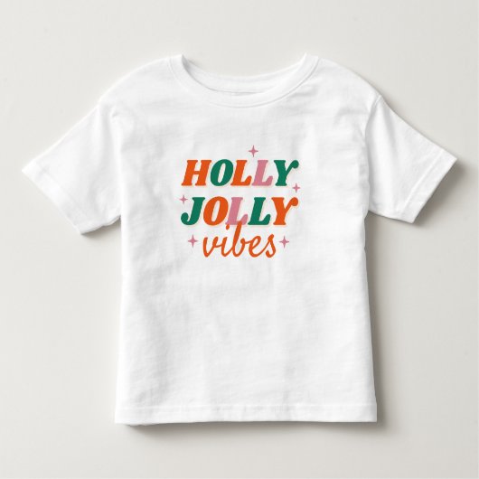 Leuk Holly Jolly Vibes kerstontwerp Kinder Shirts (Voorkant)