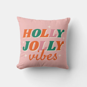 Leuk Holly Jolly Vibes kerstontwerp Kussen