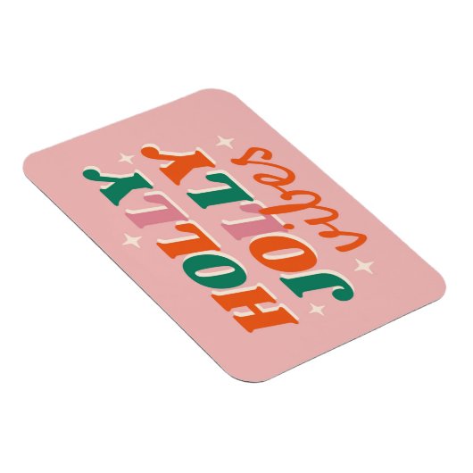 Leuk Holly Jolly Vibes kerstontwerp Magneet (Rechterzijde)