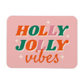 Leuk Holly Jolly Vibes kerstontwerp Magneet (Horizontaal)