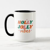 Leuk Holly Jolly Vibes kerstontwerp Mok (Links)