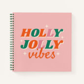 Leuk Holly Jolly Vibes kerstontwerp Notitieboek (Voorkant)