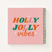 Leuk Holly Jolly Vibes kerstontwerp Notitieboek (Achterkant)