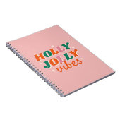 Leuk Holly Jolly Vibes kerstontwerp Notitieboek (Rechterzijde)