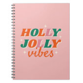 Leuk Holly Jolly Vibes kerstontwerp Notitieboek (Voorkant)