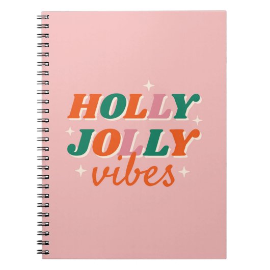 Leuk Holly Jolly Vibes kerstontwerp Notitieboek (Voorkant)