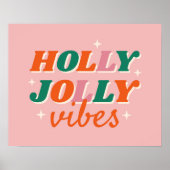 Leuk Holly Jolly Vibes kerstontwerp Poster (Voorkant)