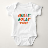 Leuk Holly Jolly Vibes kerstontwerp Romper (Voorkant)