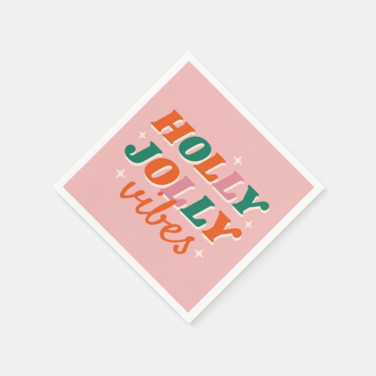 Leuk Holly Jolly Vibes kerstontwerp Servet (Hoek)