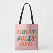 Leuk Holly Jolly Vibes kerstontwerp Tote Bag (Voorkant)