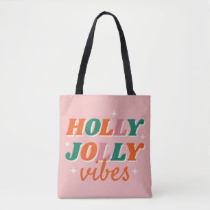 Leuk Holly Jolly Vibes kerstontwerp Tote Bag