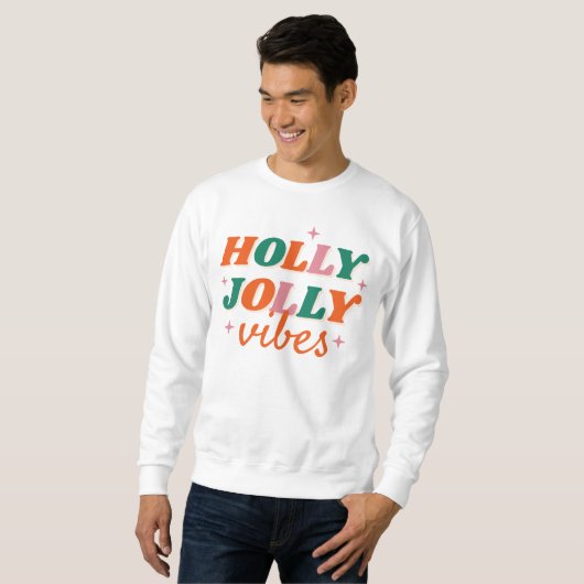 Leuk Holly Jolly Vibes kerstontwerp Trui (Voorkant volledig)