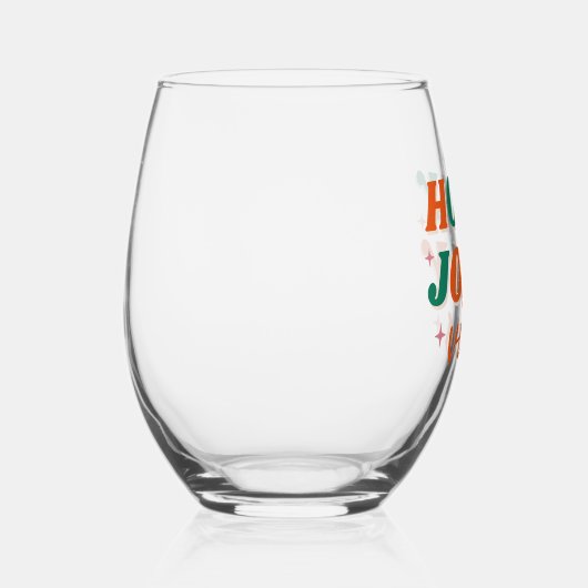 Leuk Holly Jolly Vibes kerstontwerp Wijnglas Zonder Voet (Rechts)