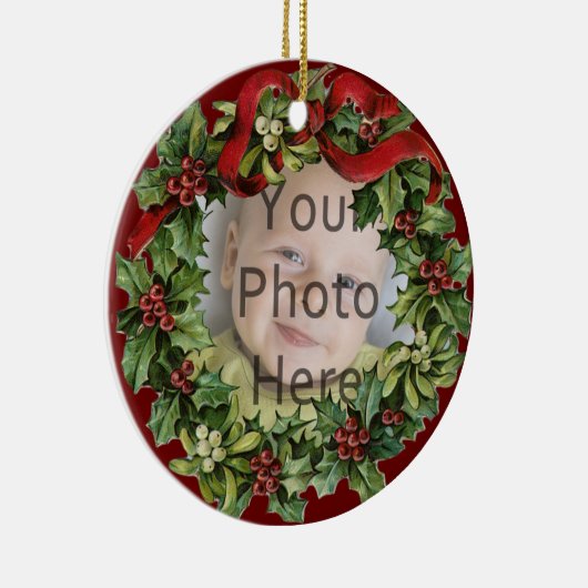 Leuk Holly Wreath Baby's eerste kerst Ornament (Rechts)