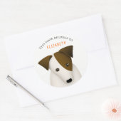 Leuk hondenboeklabel met kindernaam ronde sticker (Envelop)