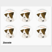Leuk hondenboeklabel met kindernaam ronde sticker (Vel)