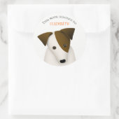 Leuk hondenboeklabel met kindernaam ronde sticker (Tas)