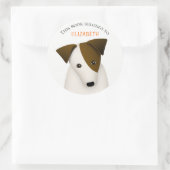 Leuk hondenboeklabel met kindernaam ronde sticker (Tas)