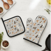 Leuk Hondenliefhebber Pattern Ovenwant & Pannenlap Set