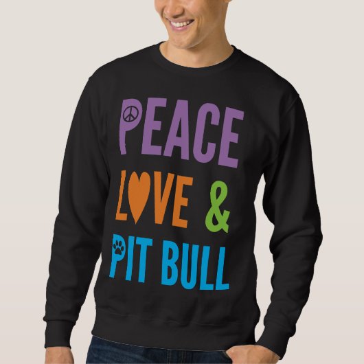 Leuk Hondenliefhebber Vrede Liefde & Pitbull Trui (Voorkant)