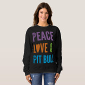Leuk Hondenliefhebber Vrede Liefde & Pitbull Trui (Voorkant volledig)