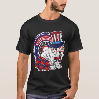 Leuk hondje met de hoed van oom Sam zegt hallo T-shirt