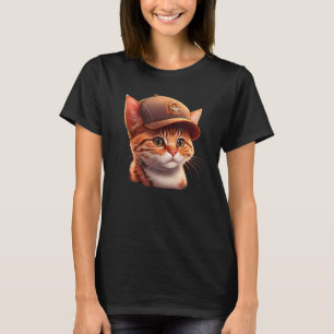 Leuk honkbal Pet dragen kat T-shirt