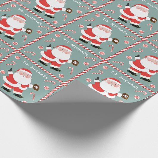 Leuk honkbal vakantie cadeaupapier (Hoek)