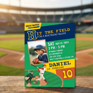 Leuk honkbal verjaardagsfeestje voor kinderen kaart
